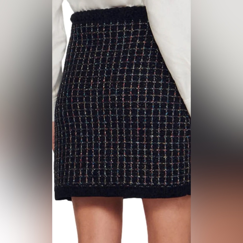 Sandro Vella Tweed Lurex Mini Skirt - Picture 4 of 8